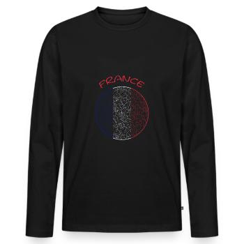 Frankreich France - Men's Premium Organic Long Sleeve Shirt - black - Front - Nico (187cm)