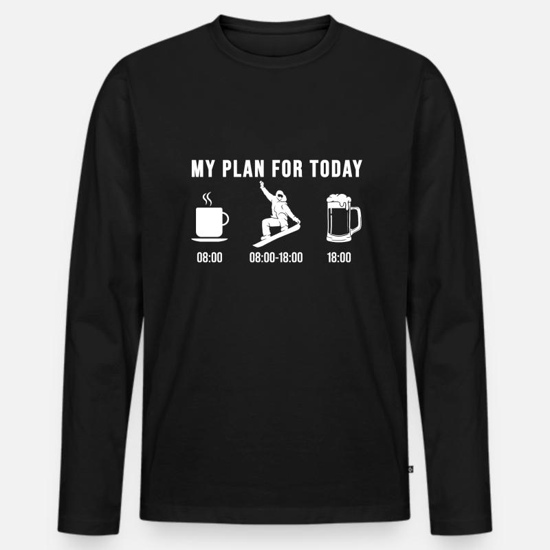 Snowboarding Snowboard fahren Snowboarder Geschenk - Männer Premium Bio Langarmshirt - Schwarz