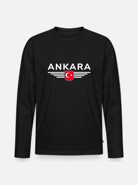 Türkei Ankara Türkiye Istanbul T Shirt Design - Männer Premium Bio Langarmshirt - Schwarz