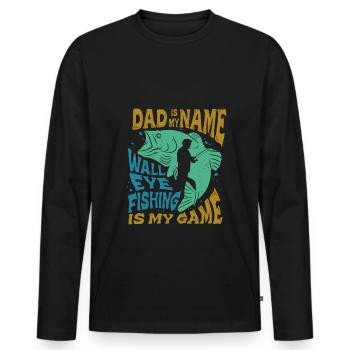 Glasseye Perch Zander Angler Fishing Father - Men's Premium Organic Long Sleeve Shirt - black - Front - Nico (187cm)