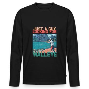 Glasseye perch zander angler fishing - Men's Premium Organic Long Sleeve Shirt - black - Front - Nico (187cm)