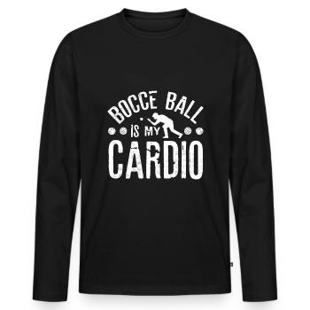 Bocce Ball Player Boules Bocce Ball Is My Cardio - Männer Premium Bio Langarmshirt - Schwarz - Vorne - Nico (187cm)
