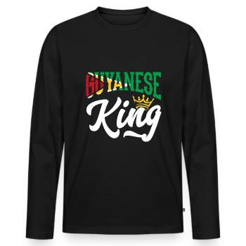 GuyanaIs Roi Guyana Guyana Drapeau - T-shirt manches longues Premium bio Homme - noir - Devant - Nico (187cm)