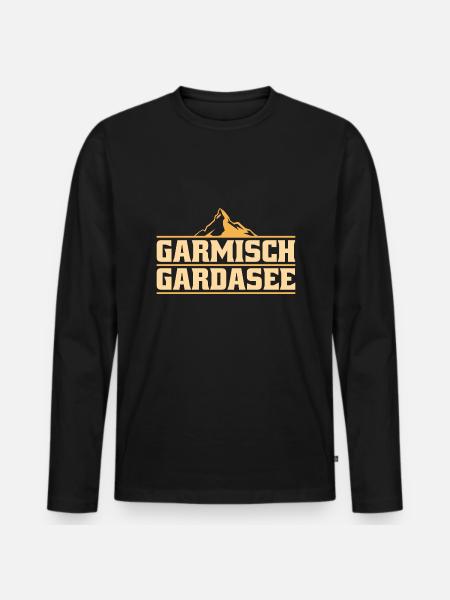 Alpenüberquerung Garmisch Gardasee - Männer Premium Bio Langarmshirt - Schwarz