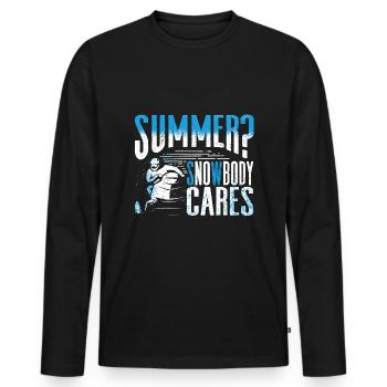Snowmobile Riding Snowmobiling Snowbody Cares Pun - Männer Premium Bio Langarmshirt - Schwarz - Vorne - Nico (187cm)