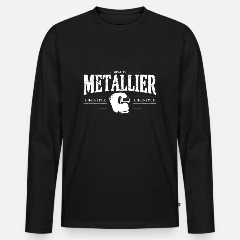 Metallarbeiter - Männer Premium Bio Langarmshirt - Schwarz
