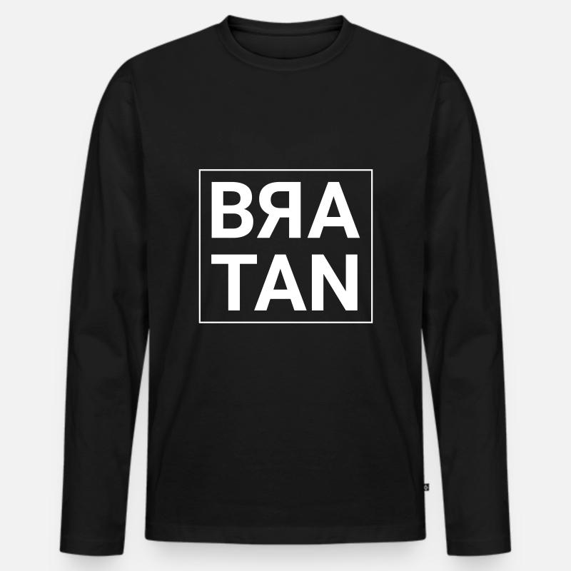 Bratan - Männer Premium Bio Langarmshirt - Schwarz