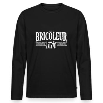 bricoleur - T-shirt manches longues Premium bio Homme - noir - Devant - Nico (187cm)