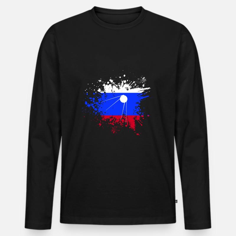 Sputnik Soviet - Männer Premium Bio Langarmshirt - Schwarz