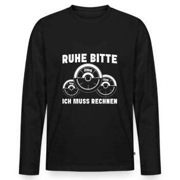 Bodybuilding Ich muss rechnen Workout - Männer Premium Bio Langarmshirt - Schwarz - Vorne - Nico (187cm)