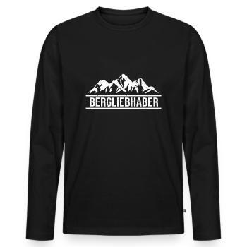 Berge Bergliebhaber Berg Bergsteiger Klettern - Männer Premium Bio Langarmshirt - Schwarz - Vorne - Nico (187cm)