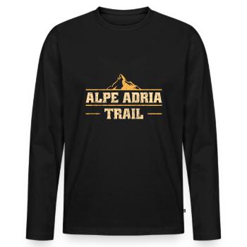 Crossing the Alps Alpe Adria Trail Ferwanderweg - Men's Premium Organic Long Sleeve Shirt - black - Front - Nico (187cm)