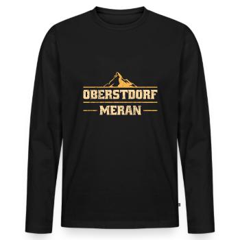 Crossing the Alps Oberstdorf Merano E5 long-distance hiking trail - Men's Premium Organic Long Sleeve Shirt - black - Front - Nico (187cm)