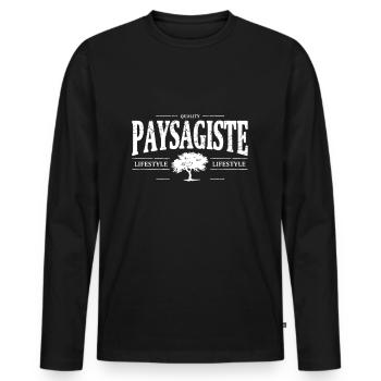 Landschaft - Männer Premium Bio Langarmshirt - Schwarz - Vorne - Nico (187cm)