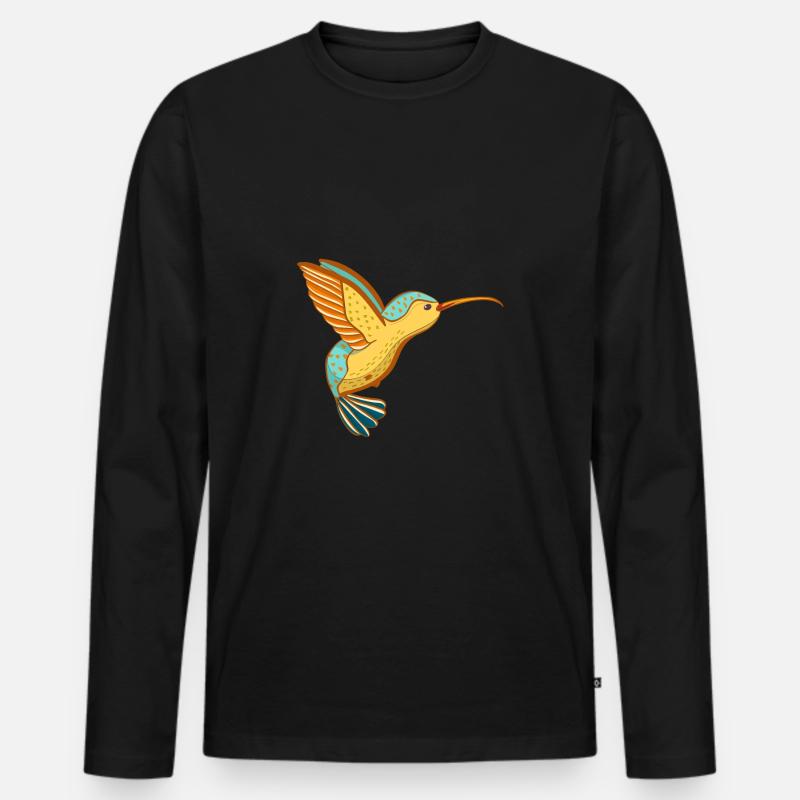 Kolibri - Männer Premium Bio Langarmshirt - Schwarz