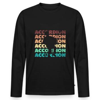 Accordion Accordionist Accordion Player Silhouette - Männer Premium Bio Langarmshirt - Schwarz - Vorne - Nico (187cm)