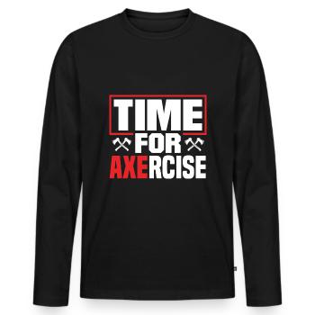 Hache Hache Lancer Hache Hache Lancer Hache Lancer Temps Pour - T-shirt manches longues Premium bio Homme - noir - Devant - Nico (187cm)