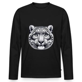 Snow Leopard Leopard White Leopard - Men's Premium Organic Long Sleeve Shirt - black - Front - Nico (187cm)