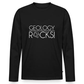 Géologie Rochers - T-shirt manches longues Premium bio Homme - noir - Devant - Nico (187cm)