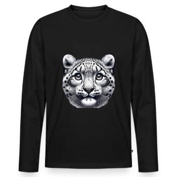 Snow Leopard Leopard White Leopard - Men's Premium Organic Long Sleeve Shirt - black - Front - Nico (187cm)
