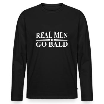 Echte Männer gehen kahl - Männer Premium Bio Langarmshirt - Schwarz - Vorne - Nico (187cm)