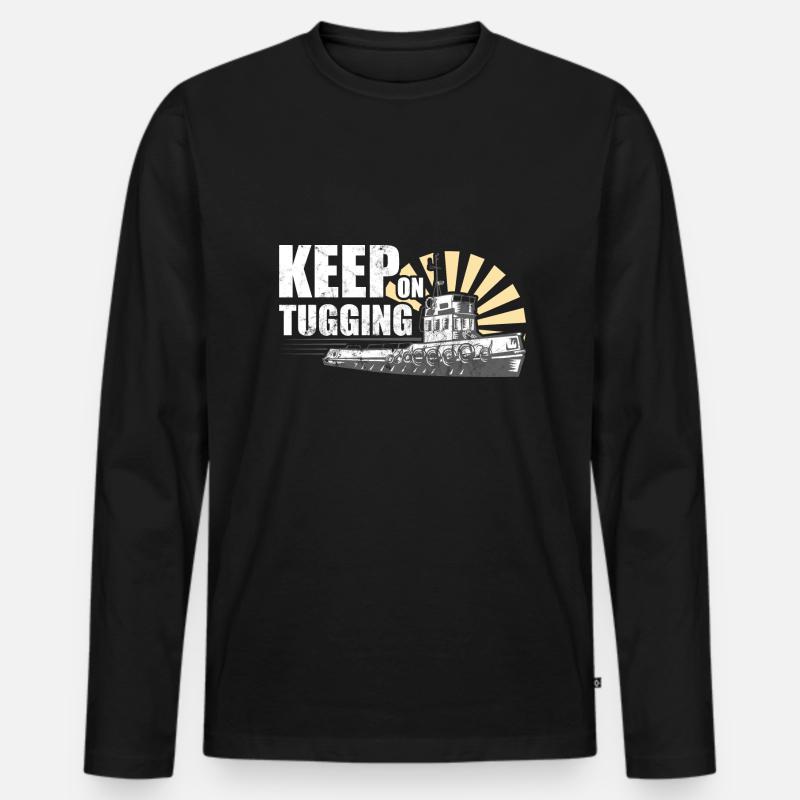 Schlepper Schleppboot Tug Life - Männer Premium Bio Langarmshirt - Schwarz