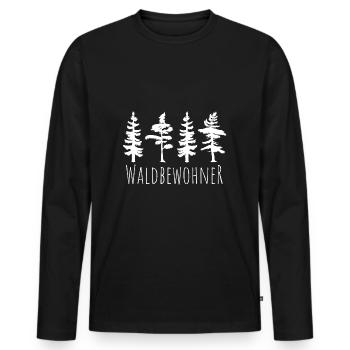 Arbre arbres conifères forêt cadeau - T-shirt manches longues Premium bio Homme - noir - Devant - Nico (187cm)