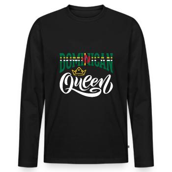 Dominican Queen Dominica Dominican Dominica Flag - Men's Premium Organic Long Sleeve Shirt - black - Front - Nico (187cm)