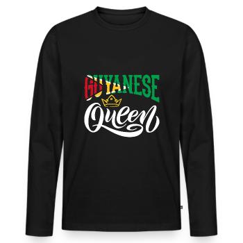 Guyanais Queen Guyana Guyana Drapeau - T-shirt manches longues Premium bio Homme - noir - Devant - Nico (187cm)