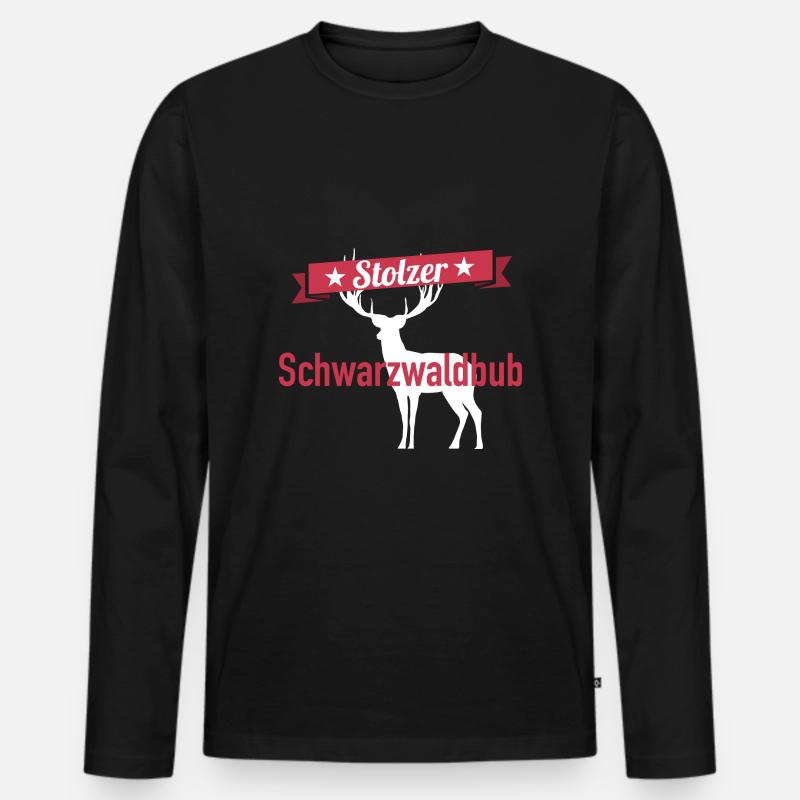Stolzer Schwarzwaldbub Schwarzwald Design - Männer Premium Bio Langarmshirt - Schwarz