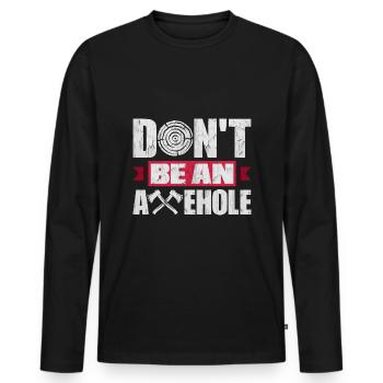 Hache Hache Lancer Hache Hache Lancer Hache Lancer Ne Pas Être - T-shirt manches longues Premium bio Homme - noir - Devant - Nico (187cm)