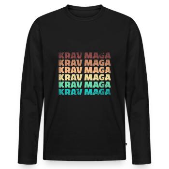Martial Arts Self Defense Krav Maga - Männer Premium Bio Langarmshirt - Schwarz - Vorne - Nico (187cm)