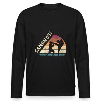 Chinese Martial Arts Chinese Boxing Sanshou - Männer Premium Bio Langarmshirt - Schwarz - Vorne - Nico (187cm)