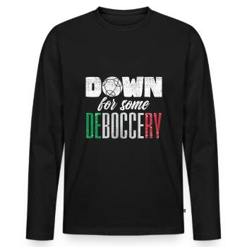 Bocce Ball Player Boules Bocce Down For Some - Männer Premium Bio Langarmshirt - Schwarz - Vorne - Nico (187cm)
