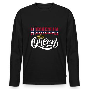 Norwegische Königin Norwegen Norwegische Flagge - Männer Premium Bio Langarmshirt - Schwarz - Vorne - Nico (187cm)