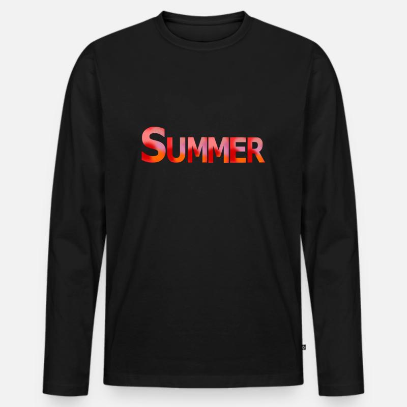 Sommer - Männer Premium Bio Langarmshirt - Schwarz