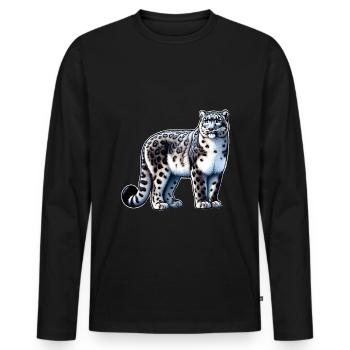Snow Leopard Leopard White Leopard - Men's Premium Organic Long Sleeve Shirt - black - Front - Nico (187cm)