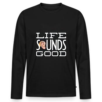 Pediatric Audiologist Audiology Life Sounds Good - Men's Premium Organic Long Sleeve Shirt - black - Front - Nico (187cm)