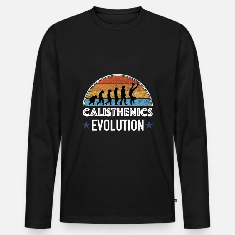 Calisthenics Handstand Evolution - Männer Premium Bio Langarmshirt - Schwarz