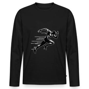 Track Runner Sprinter Sprinting 100m sprinter - Men's Premium Organic Long Sleeve Shirt - black - Front - Nico (187cm)