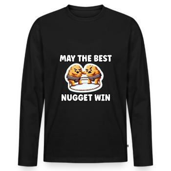Chicken Nuggets Funny Chicken Nugget Meme - Men's Premium Organic Long Sleeve Shirt - black - Front - Nico (187cm)