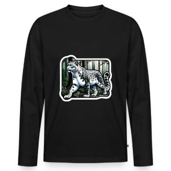 Snow Leopard Leopard White Leopard - Men's Premium Organic Long Sleeve Shirt - black - Front - Nico (187cm)