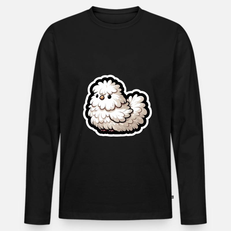 Silkie Chicken Fluffy Chicken Silkies - Männer Premium Bio Langarmshirt - Schwarz