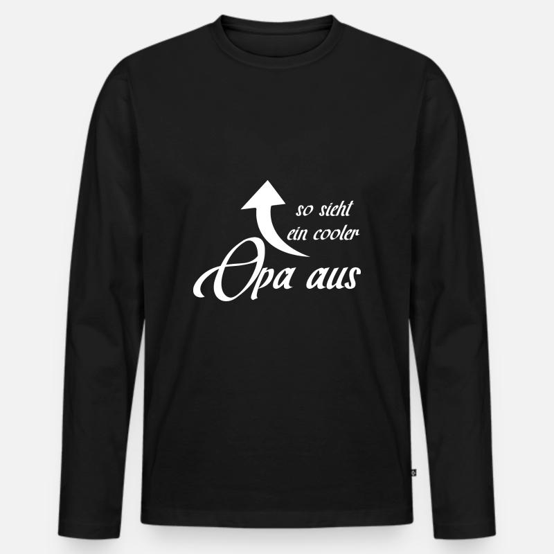 Opa - Männer Premium Bio Langarmshirt - Schwarz