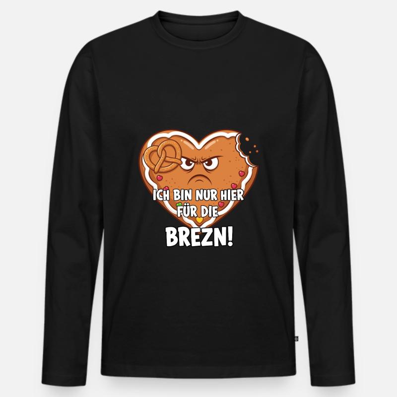 Brezn Liebhaber - Männer Premium Bio Langarmshirt - Schwarz