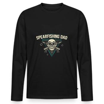 Speerfischen Vater | Geschenkidee für Speerfischer - Männer Premium Bio Langarmshirt - Schwarz - Vorne - Nico (187cm)
