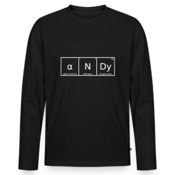 Andy Nom Prénom Chimie Tableau périodique Éléments - T-shirt manches longues Premium bio Homme - noir - Devant - Nico (187cm)