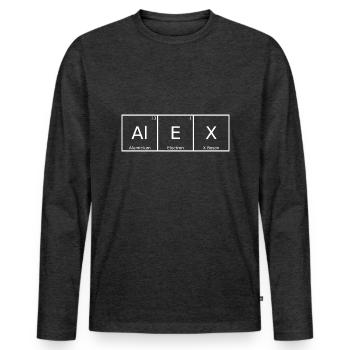 Alex Last name First name Chemistry Periodic Table Elements - Men's Premium Organic Long Sleeve Shirt - heather anthracite - Front - Nico (187cm)