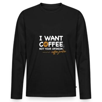 Coffee - Männer Premium Bio Langarmshirt - Schwarz - Vorne - Nico (187cm)