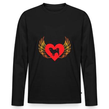 Tibet Spaniel - Männer Premium Bio Langarmshirt - Schwarz - Vorne - Nico (187cm)